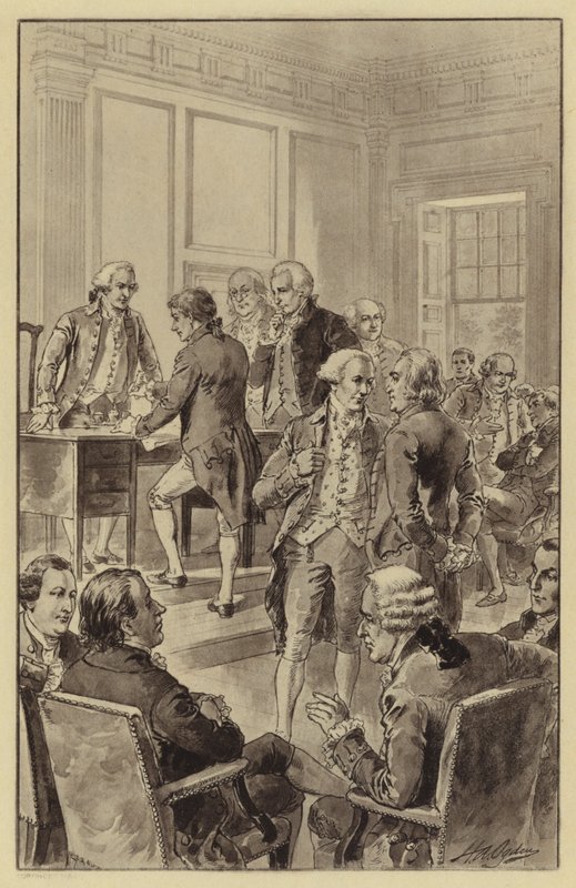 Signing of the Declaration of Independence, 4 July 1776 by Henry Alexander (after) Ogden