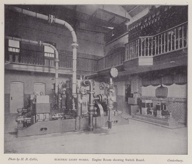 Engine Room Showing Switchboard, Electric Light Works, Canterbury, Kent by Henry Beauchamp Collis