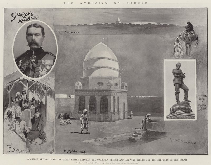 The Avenging of Gordon, Omdurman, the Scene of the Great Battle between the Combined British and Egyptian Troops and the Dervishes of the Sudan by Henry Charles Seppings Wright