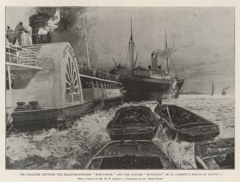The Collision between the Pleasure-Steamer Koh-i-Noor and the Collier Huguenot in St Clement