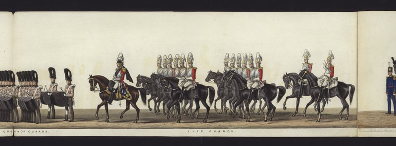 Part of the Panoramic View of the Entire Funeral Procession of Arthur, Duke of Wellington by Henry Jr and Sala Alken