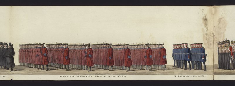 Part of the Panoramic View of the Entire Funeral Procession of Arthur, Duke of Wellington by Henry Jr and Sala Alken