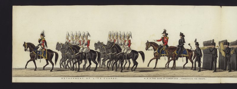 Part of the Panoramic View of the Entire Funeral Procession of Arthur, Duke of Wellington by Henry Jr and Sala Alken