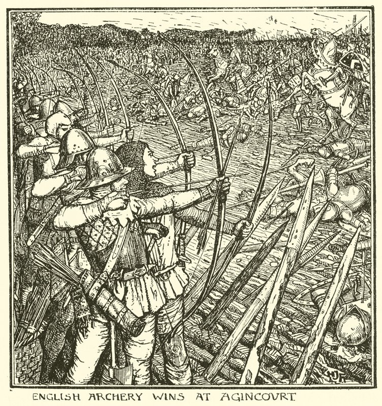 English Archery Wins at Agincourt by Henry Justice Ford
