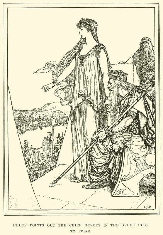 Helen Points Out the Chief Heroes in the Greek Host to Priam by Henry Justice Ford