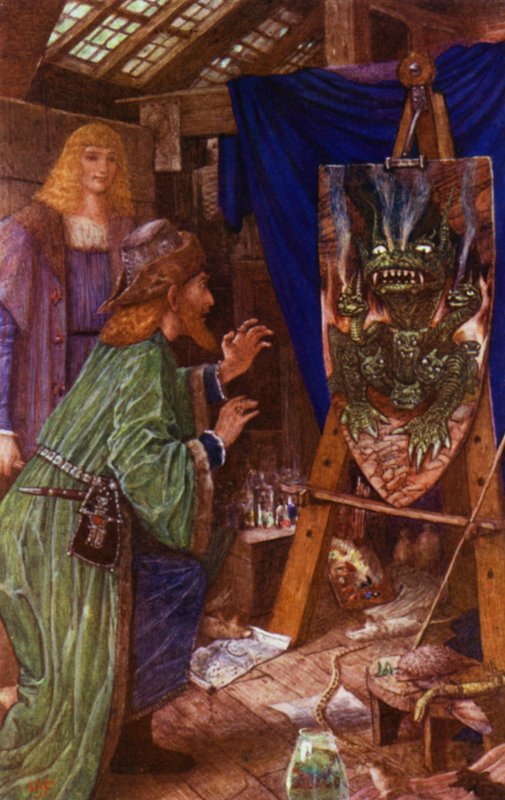 Leonardo Frightens His Father with the Monster Painted on His Shield by Henry Justice Ford