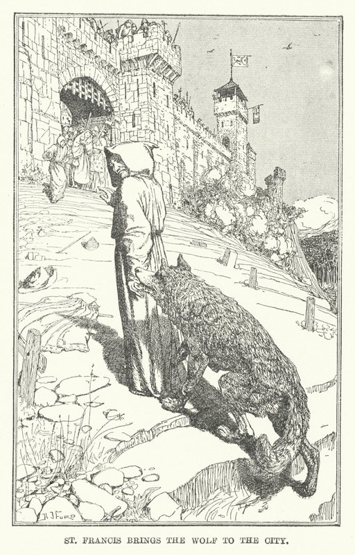 St Francis brings the wolf to the city by Henry Justice Ford