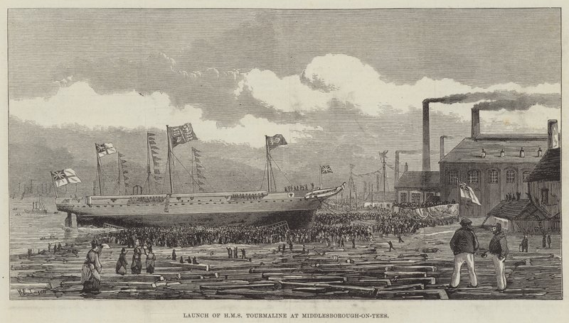 Launch of HMS Tourmaline at Middlesborough-on-Tees by Henry Spernon Tozer