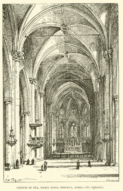 Church of Sta Maria Sopra Minerva, Rome (engraving) by Henry William Brewer