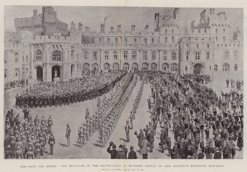 God Save the Queen, the Serenade in the Quadrangle at Windsor Castle on Her Majesty