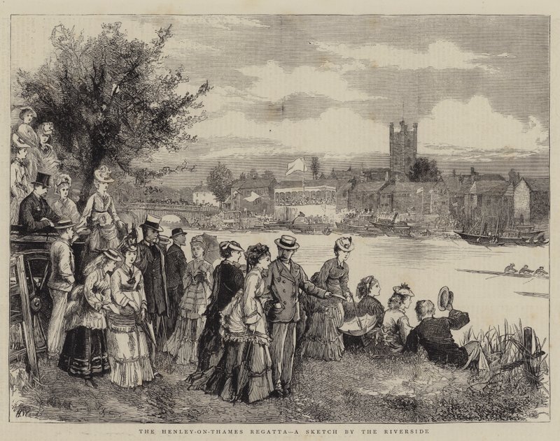 The Henley-on-Thames Regatta, a Sketch by the Riverside by Henry Woods