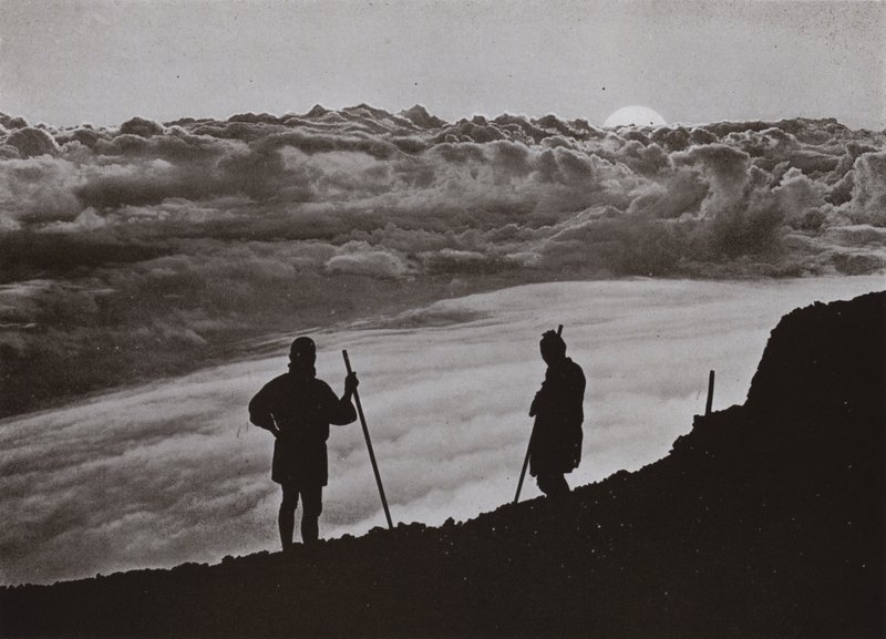 Sunset from the Summit of Fuji by Herbert Ponting