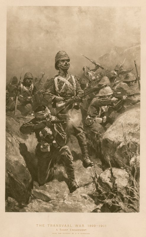 A Sharp Engagement: Battle During the Boer War by Hermanus Willem (after) Koekkoek
