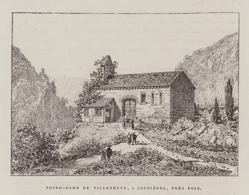 Notre-Dame De Villeneuve, A Lourieres, Pres Foix (engraving) by Hubert Clerget