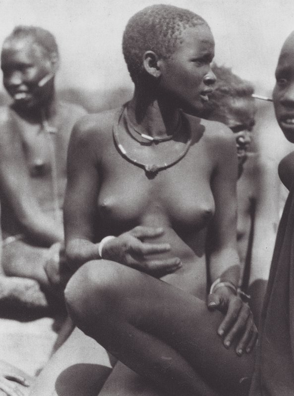 Africa: Nuer Girl Wearing Giraffe-Hair Necklace by Hugo Adolf Bernatzik