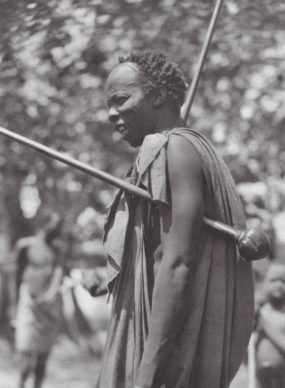 Africa: Shilluk warrior with club by Hugo Adolf Bernatzik
