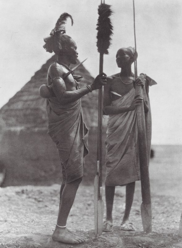 Africa: Shilluks in festival dress by Hugo Adolf Bernatzik