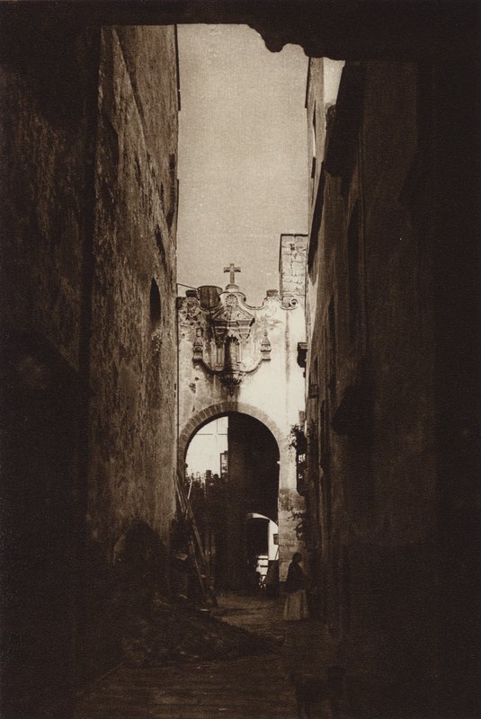 Mexico: Mexico City, Old Courtyard on Cinco de Febrero Street by Hugo Brehme