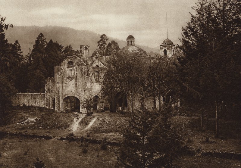Mexico: Ruins of Monastery in National Park, Desert of the Lions, Rear View by Hugo Brehme