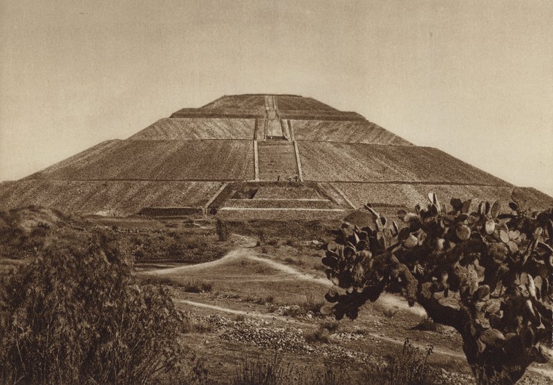 Mexico: San Juan Teotihuacan, Western facade by Hugo Brehme