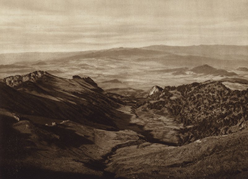 Mexico: View from mid-height of Iztaccihuatl by Hugo Brehme
