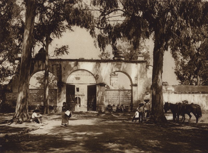 Mexico: Xochimilco, Church Entrance by Hugo Brehme