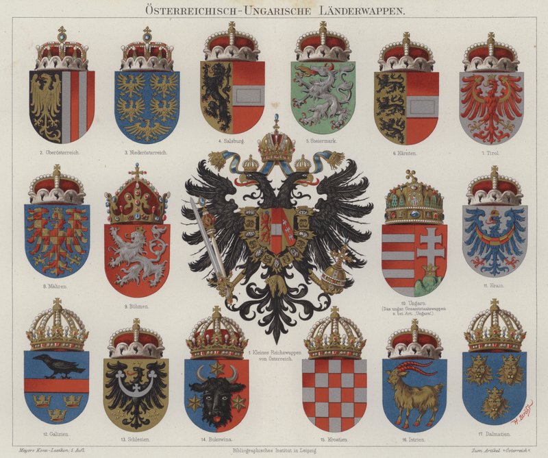 Coats of Arms of the Austro-Hungarian Empire by Hugo Gerard (after) Strohl