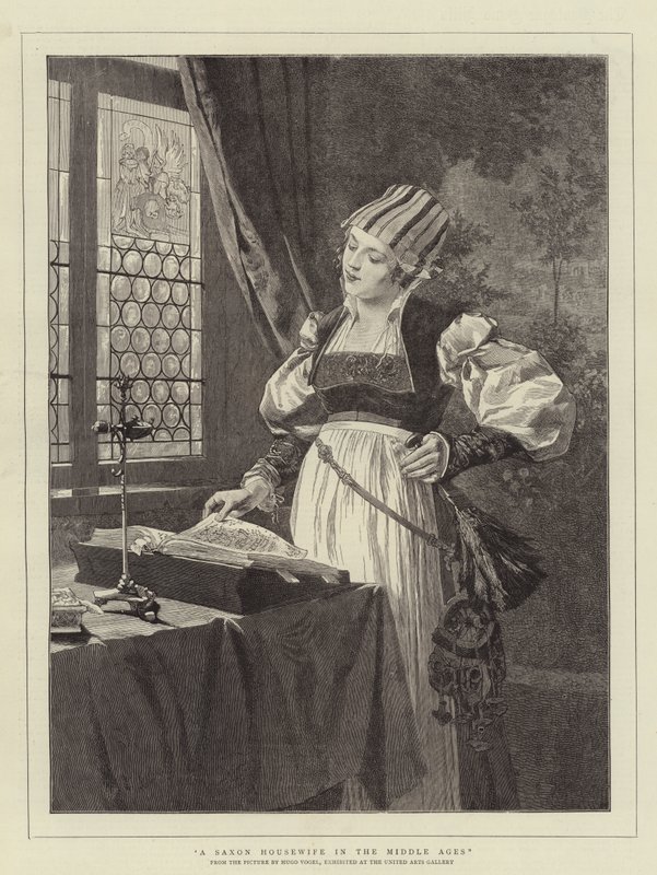 A Saxon Housewife in the Middle Ages by Hugo Vogel