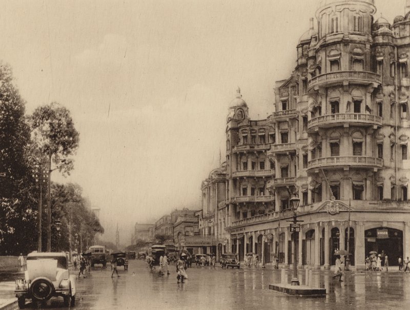 Esplanade Mansions and Government Place East with a view of Old Court House Street by Indian photographer