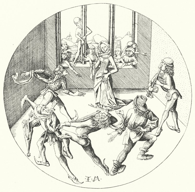 The Dance around the Ring (engraving) by Israhel van the Elder Meckenem