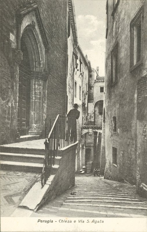 Perugia: Church and Via S Agata by Italian Photographer