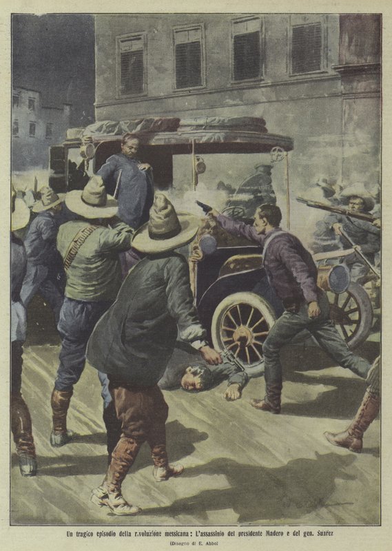 A tragic episode in the Mexican Revolution: the assassination of President Madero and General Suarez by Italian School