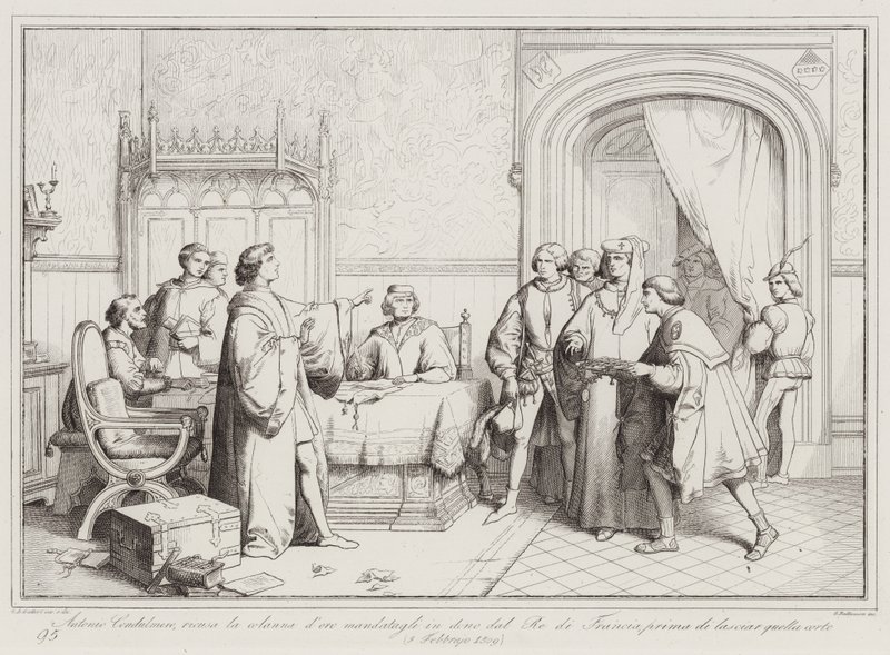 Antonio Condulmero Refuses the Gold Necklace Sent as a Gift by the King of France by Italian School