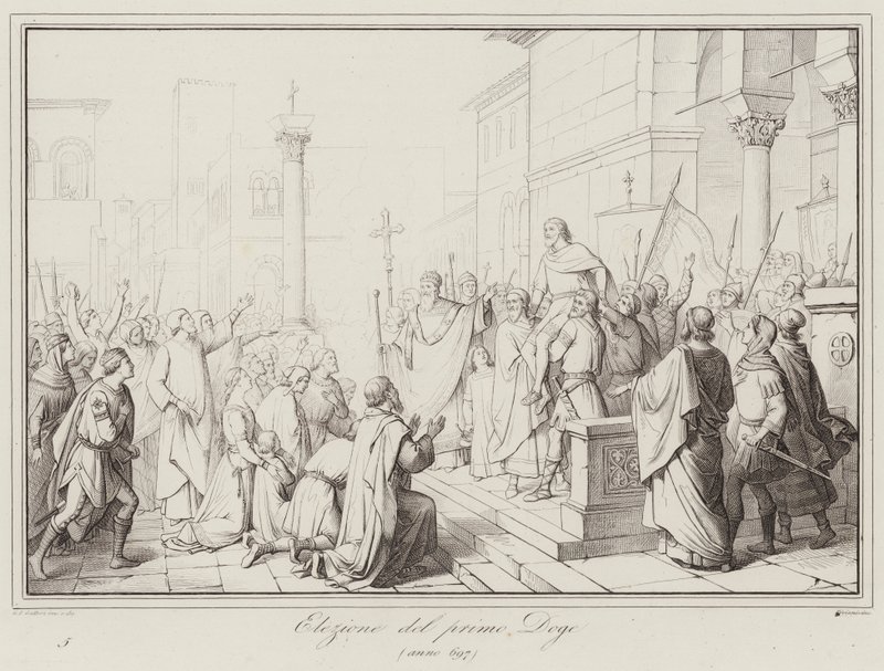 Election of the first Doge, 697 by Italian School