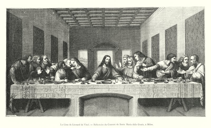 The Last Supper by Leonardo da Vinci, Refectory of the Convent of Santa Maria delle Grazie, in Milan by Italian School
