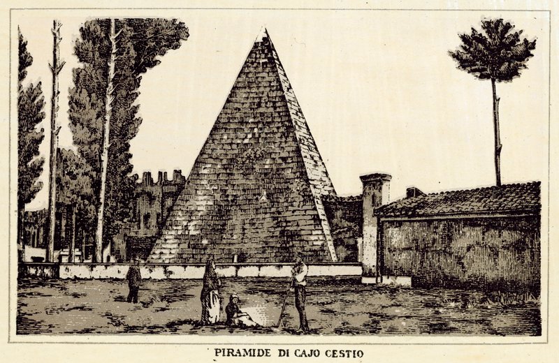 Rome: Pyramid of Cestius by Italian School