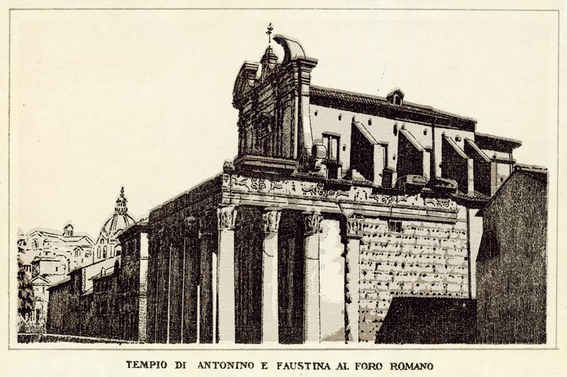 Rome: Temple of Antoninus and Faustina at the Roman Forum by Italian School