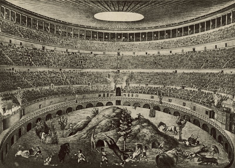 The Coliseum, The Great Wild Beast Chase by Italian School