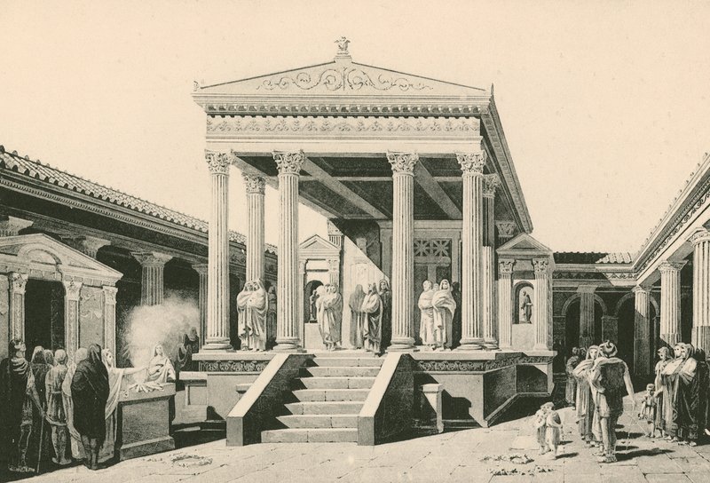 The Temple of Isis as it was by Italian School