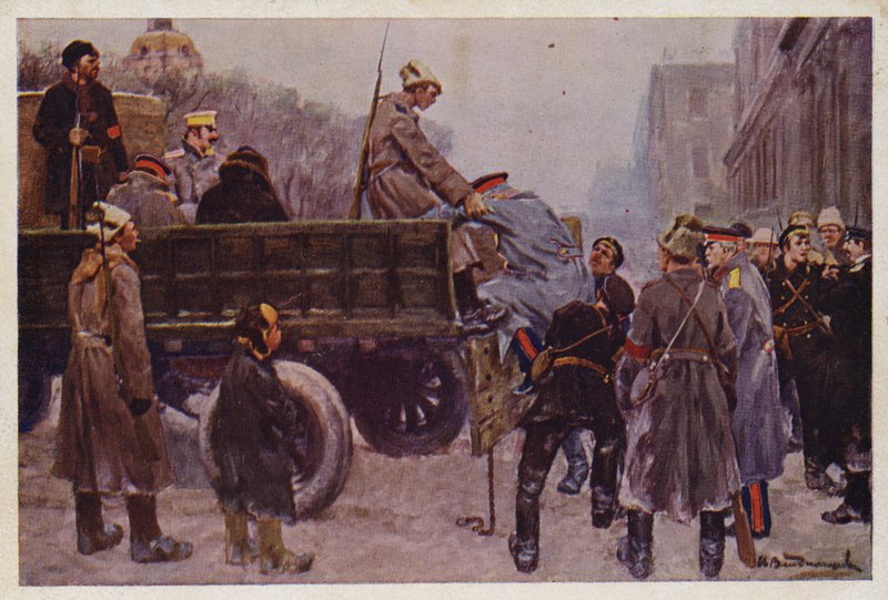 Arrest of Russian generals during the February Revolution of 1917 by Ivan Alexeyevich (after) Vladimirov
