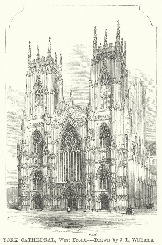York Cathedral, West Front by J.L. (after) Williams
