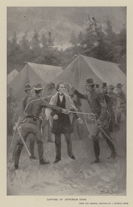 Capture of Jefferson Davis (litho) by J. (after) Steeple Davis