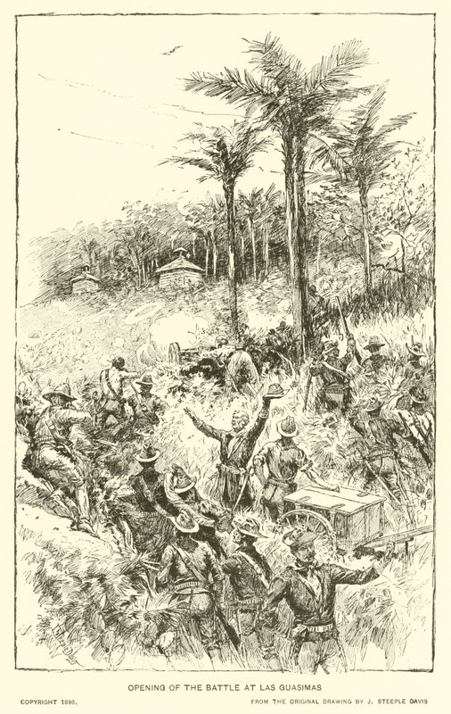 Opening of the Battle at Las Guasimas by J. (after) Steeple Davis