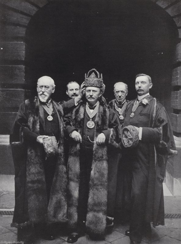 Election Day at Girdlers Hall, crowning the Master by J. Benjamin Stone