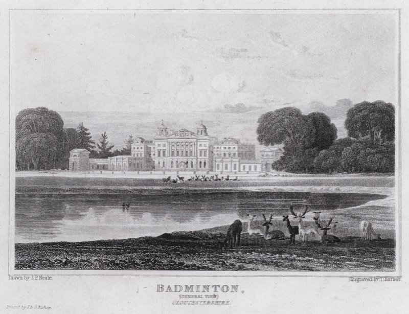 Badminton, General View, Gloucestershire by John Preston Neale