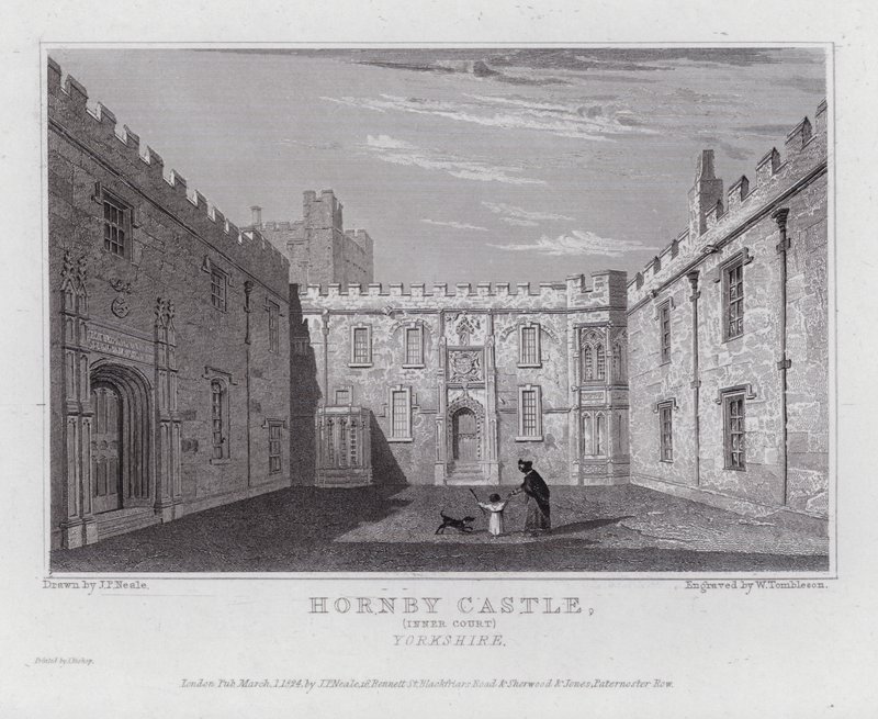 Hornby Castle, Inner Court, Yorkshire by John Preston Neale