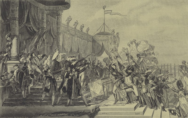 Napoleon distributing eagle standards to the French Army, 5 December 1804 by Jacques Louis (after) David