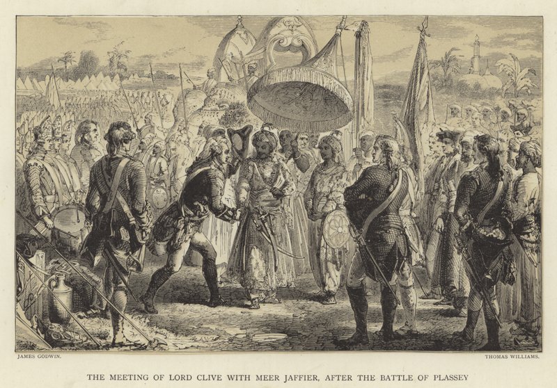 The Meeting of Lord Clive with Meer Jaffier, After the Battle of Plassey by James Godwin