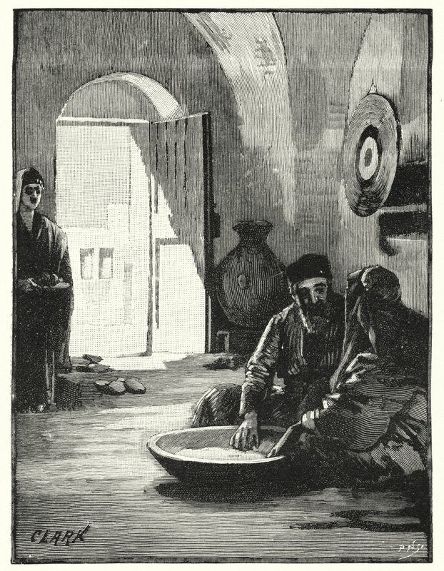 Eating out of common dish, Eastern custom by James (after) Clark