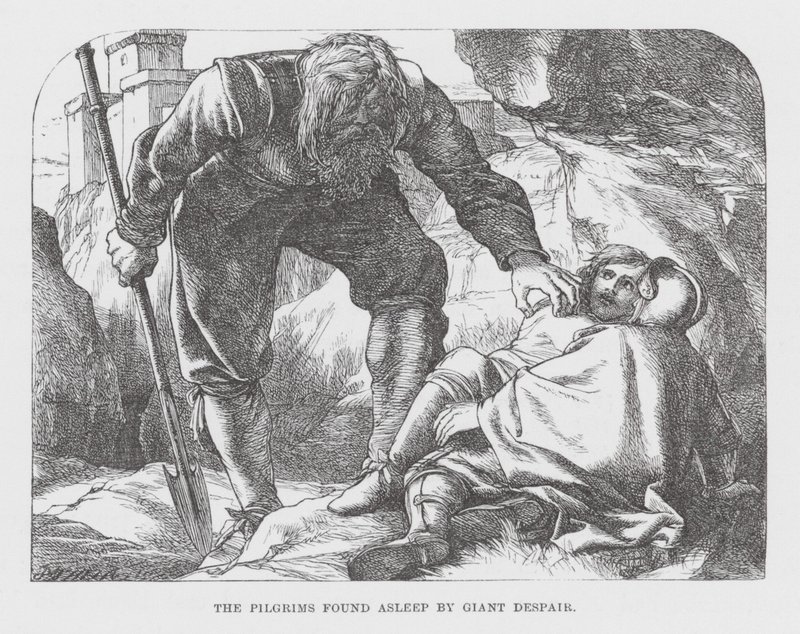 The Pilgrims Found Asleep by Giant Despair by James Dawson Watson